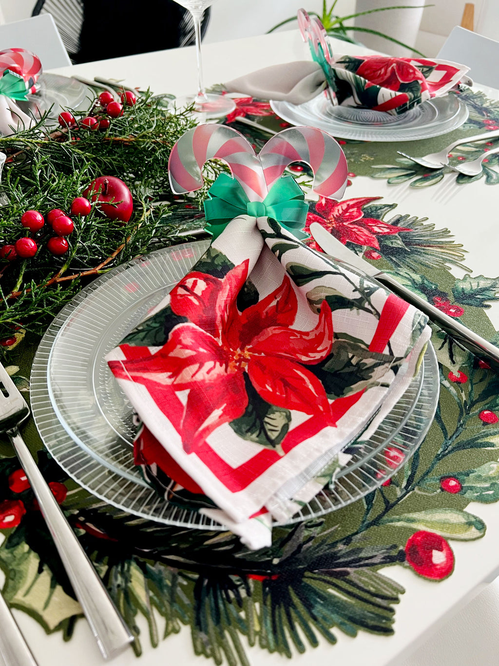 Candy Cane Acrylic Napkin Rings (set of 6)