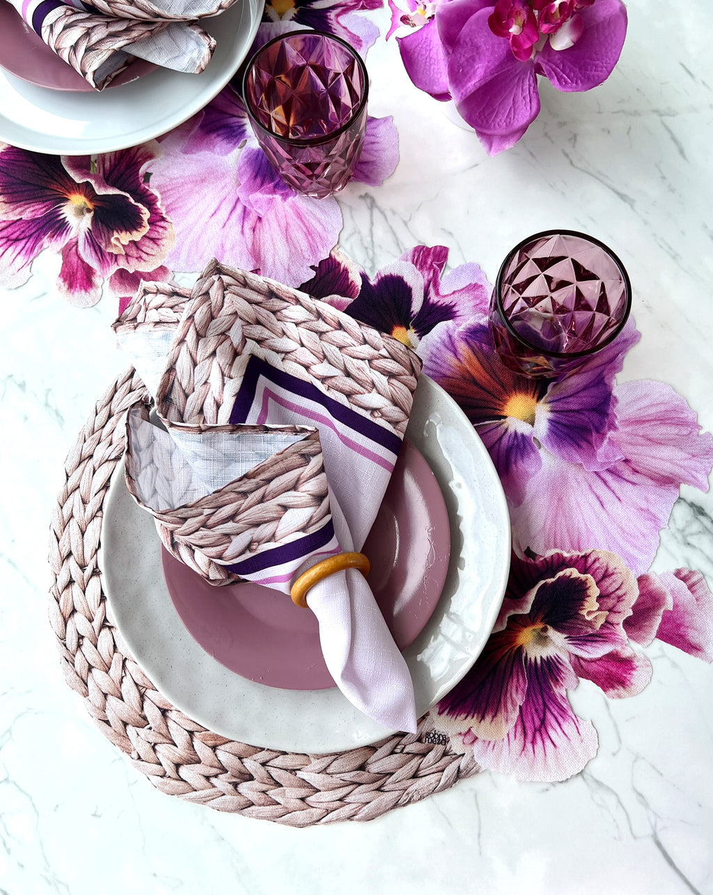 Pansy Spill-Proof Placemats (set of 6)