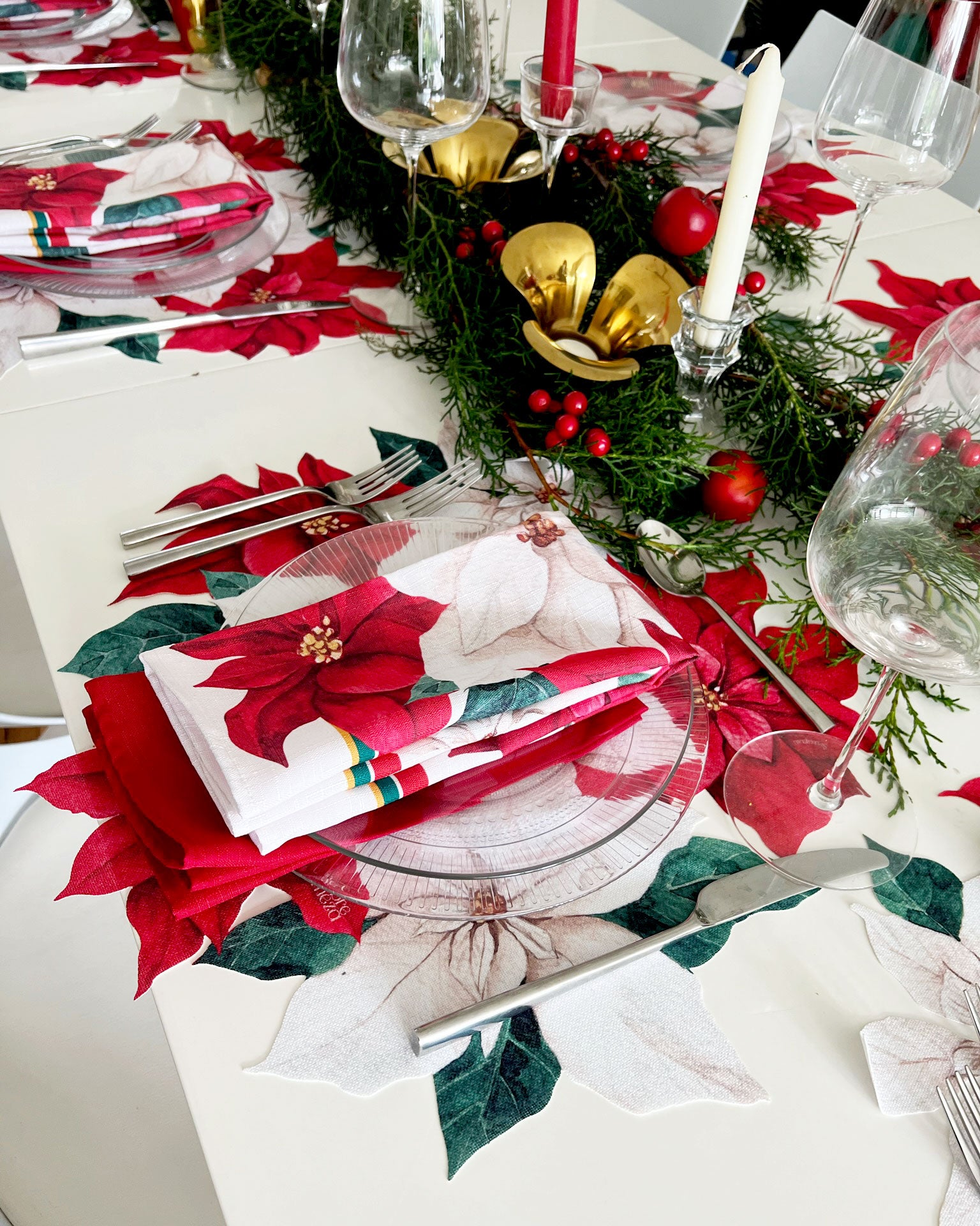 Poinsettia Spill-Proof Placemats (set of 6)
