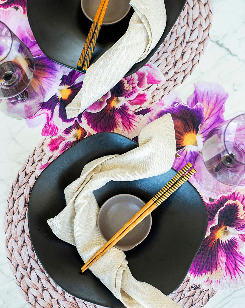 Pansy Spill-Proof Placemats (set of 6)