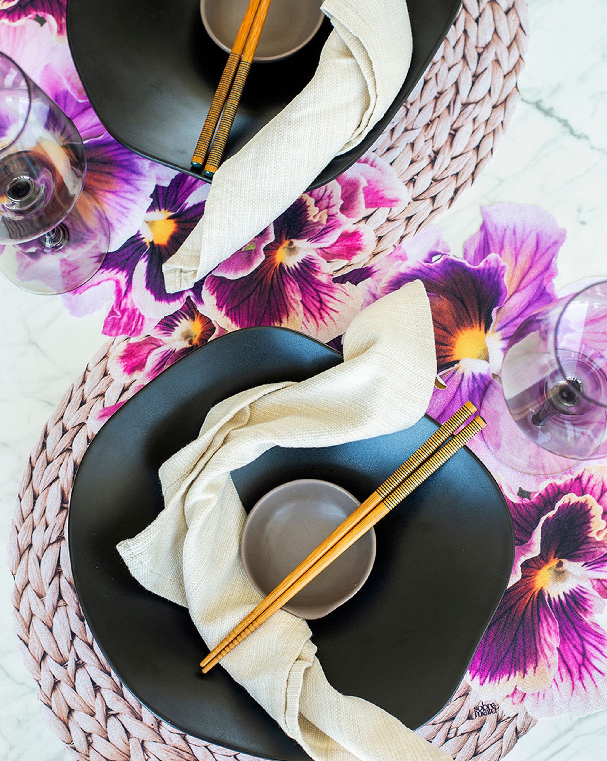 Pansy Spill-Proof Placemats (set of 6)