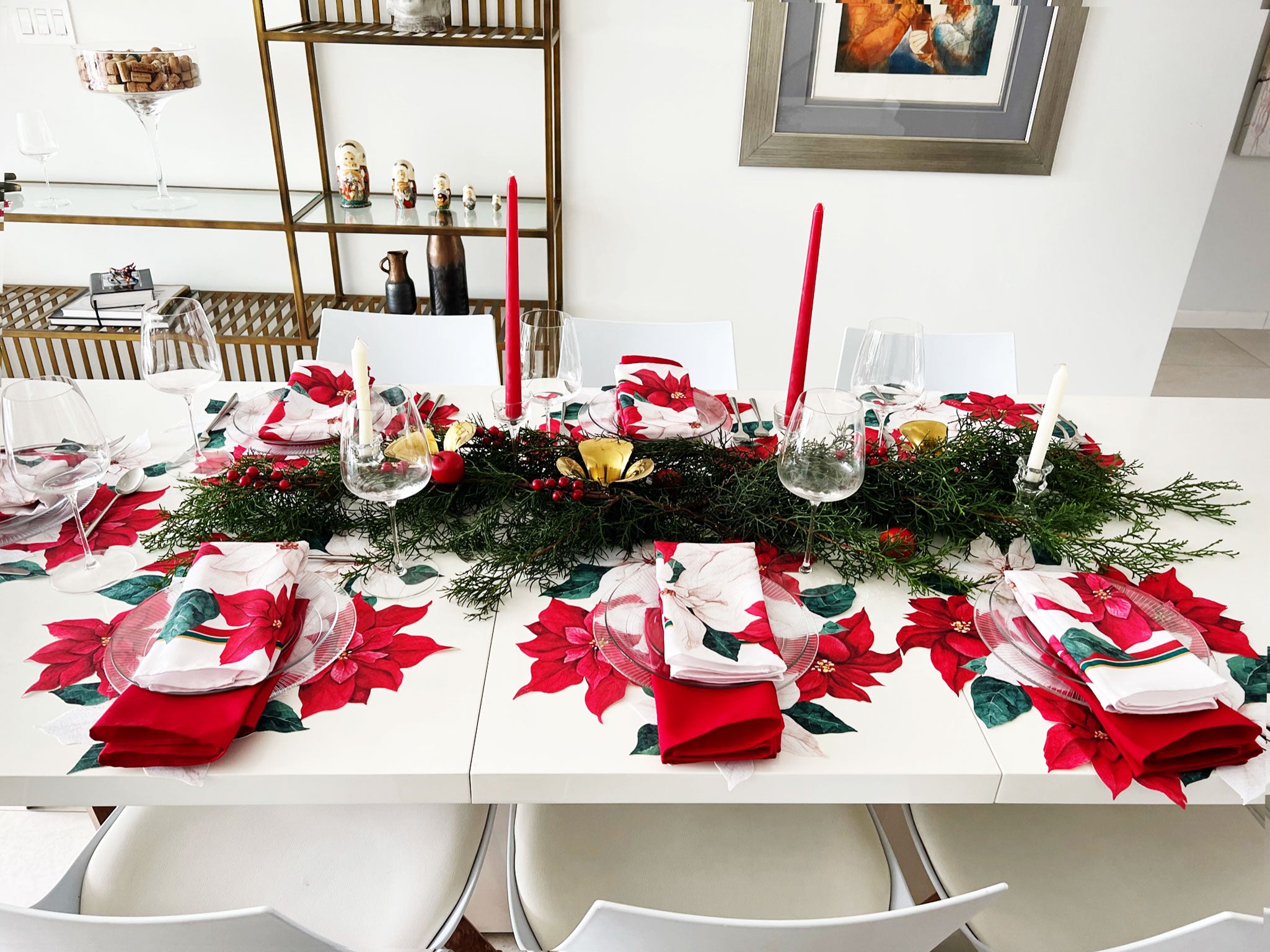 Poinsettia Easy-Care Napkins (set of 6)