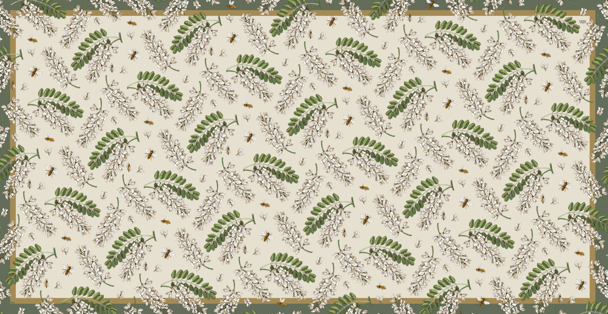 Fleur Beige Easy-Care Tablecloth
