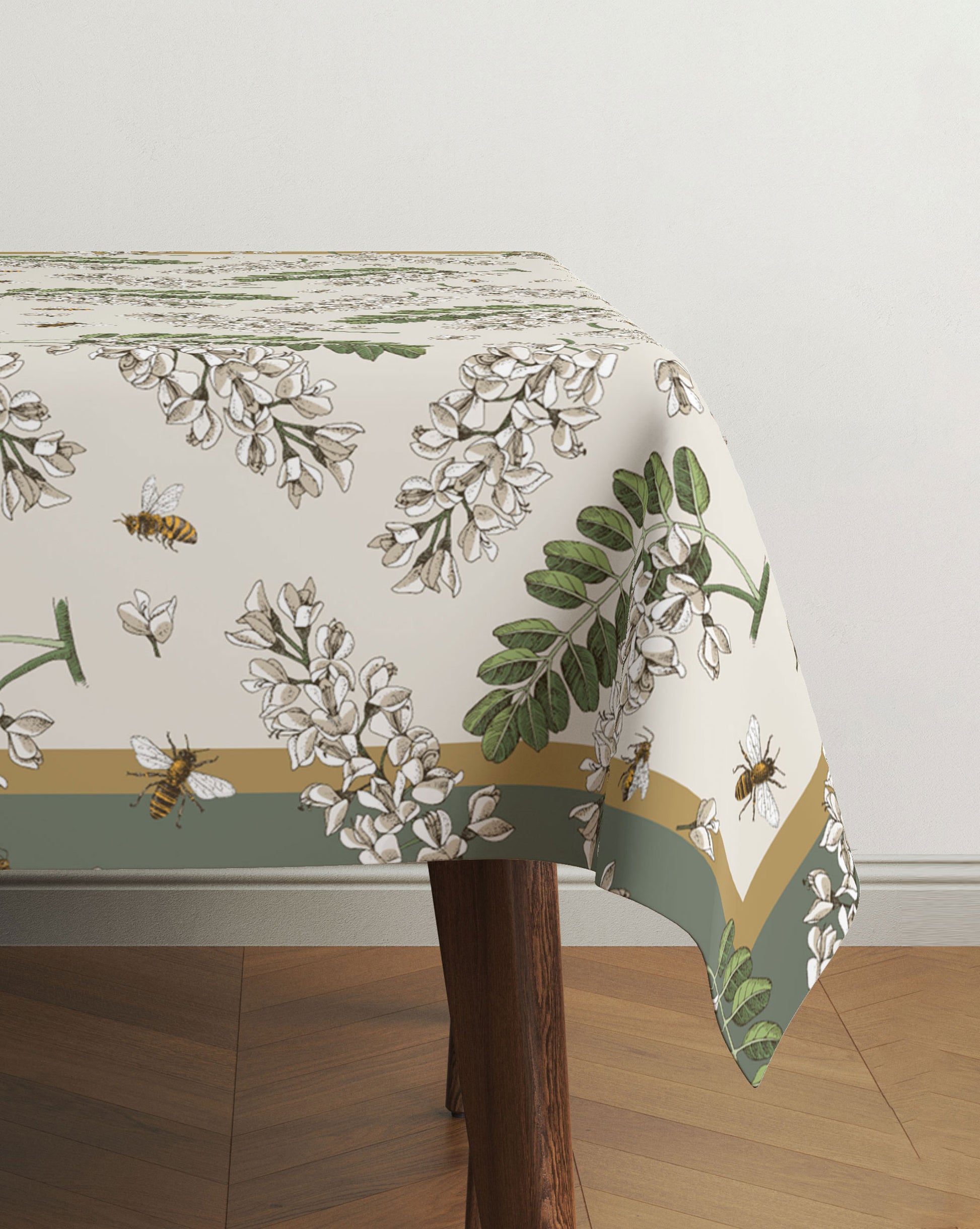 Fleur Beige Easy-Care Tablecloth