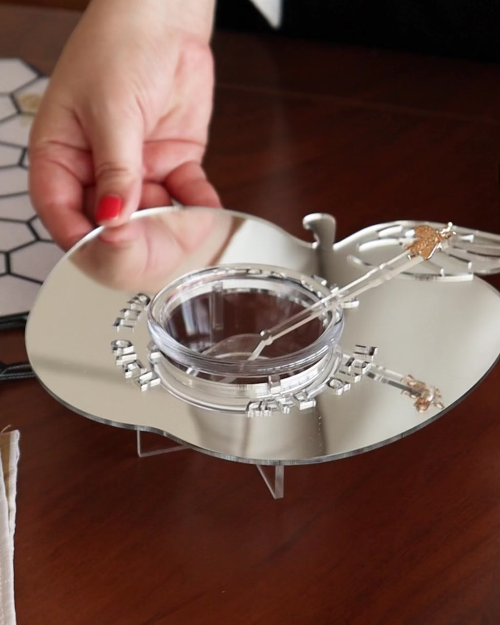 Lucite Honey and Apple Plate
