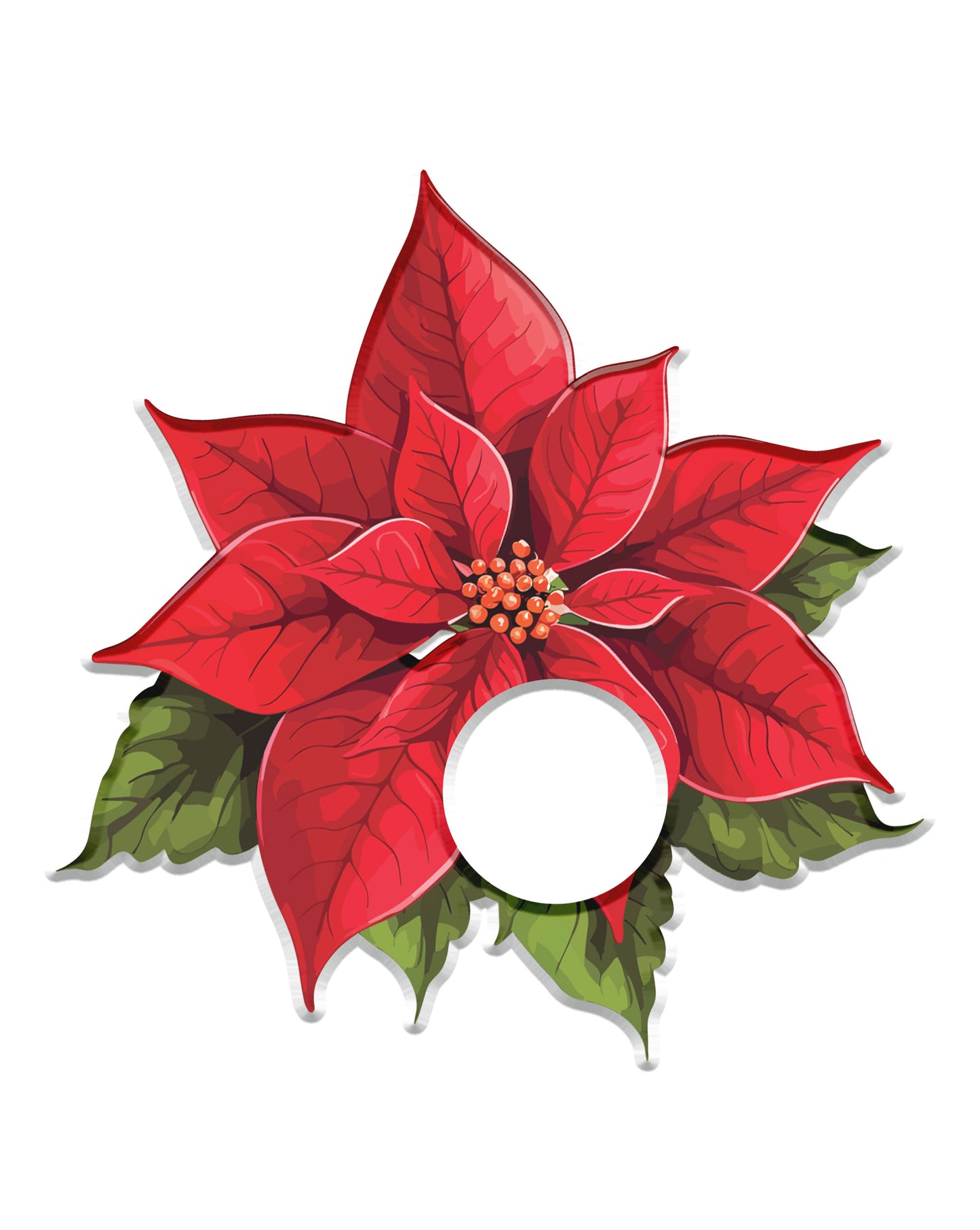 Poinsettia Acrylic Napkin Rings (set of 6)