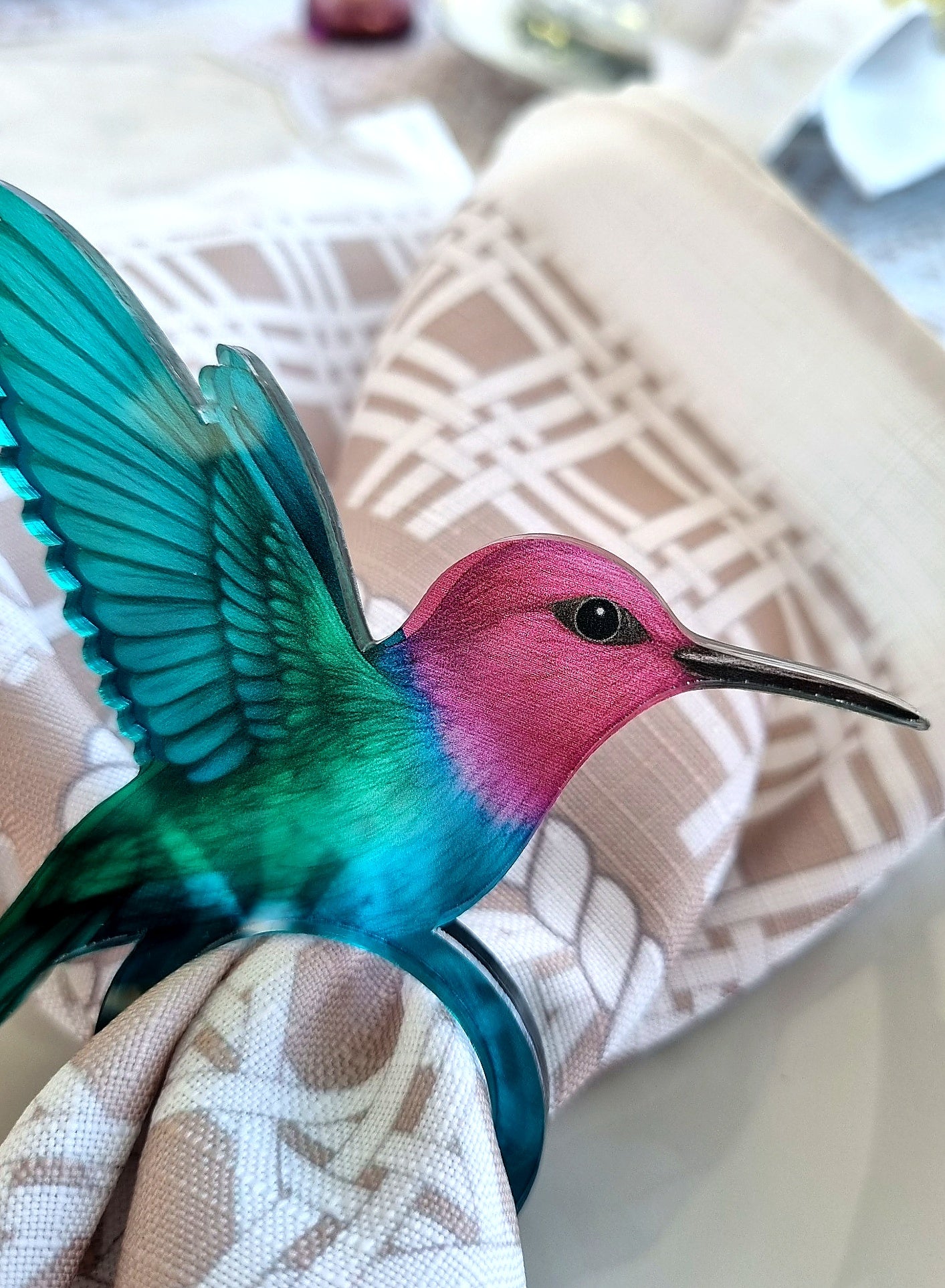 Colibri Acrylic Napkin Rings (set of 6)
